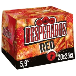 Pack de 20 bouteilles de 25cl de bière Desperados à la tequila