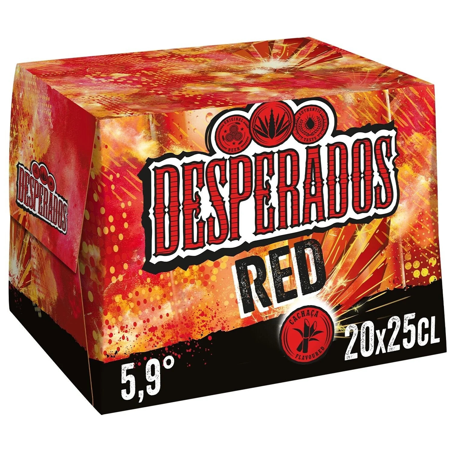 03119789829133-h1r1-s33.webp Pack de 20 bouteilles de 25cl de bière Desperados à la tequila