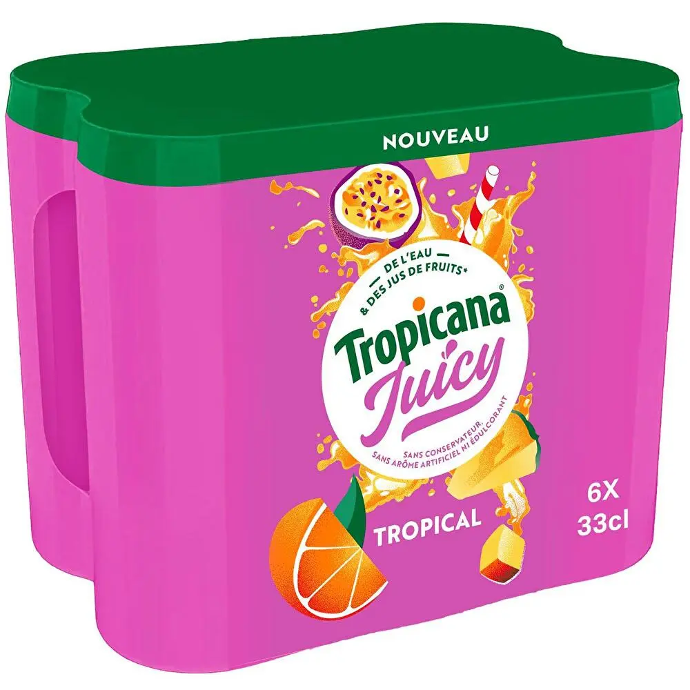 Boisson aux Jus de Fruits Tropicana Saveur Tropical 6x33cl – Rafraîchissement Exotique en Pack de 6 Canettes Boisson aux Jus de Fruits Tropicana Saveur Tropical 6x33cl – Pack de 6 canettes