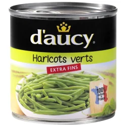 Boîte de haricots verts extra fins D'AUCY 220g