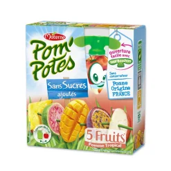 Gourde fruits tropicaux Pom' Potes sans sucres ajoutés
