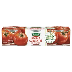 Trois tubes de concentré de tomate PANZANI 70g – Double Concentré