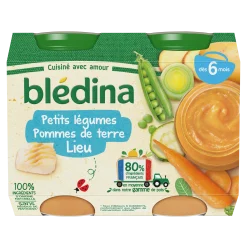 Petit pot bébé dès 6 mois aux légumes et pommes de terre avec lieu