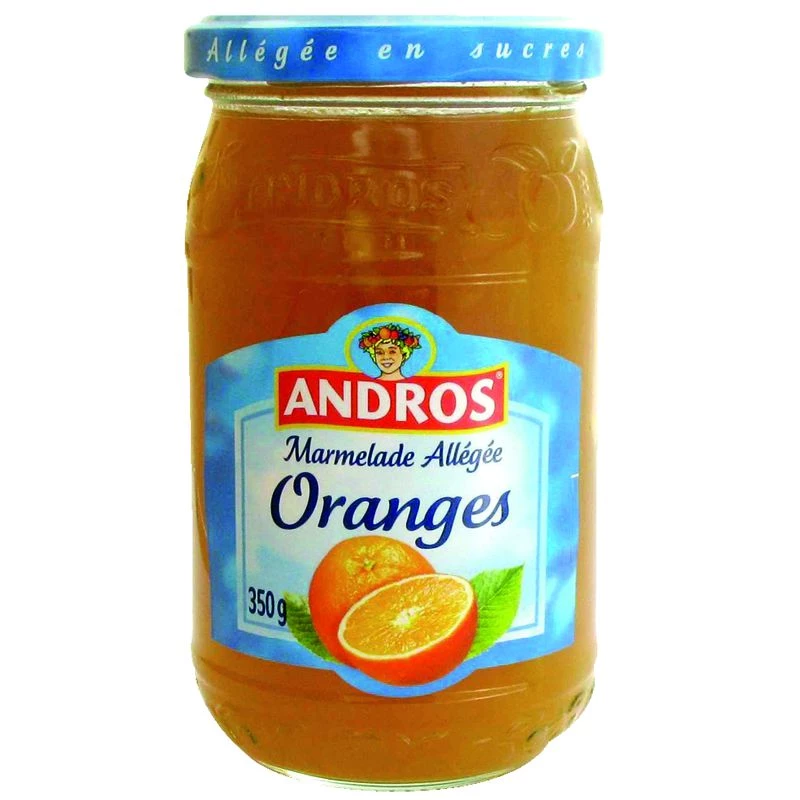 Pot de marmelade d'orange allégée Andros 350g à la saveur naturelle