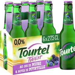 Pack de 6 bouteilles de bière sans alcool aromatisée mûre et myrtille Tourtel