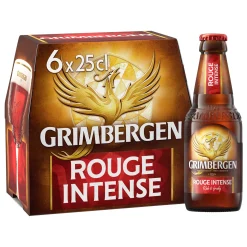 Pack de 6 bouteilles de Bière Grimbergen Rouge 25cl – Bière d’abbaye fruitée aux arômes de fruits rouges