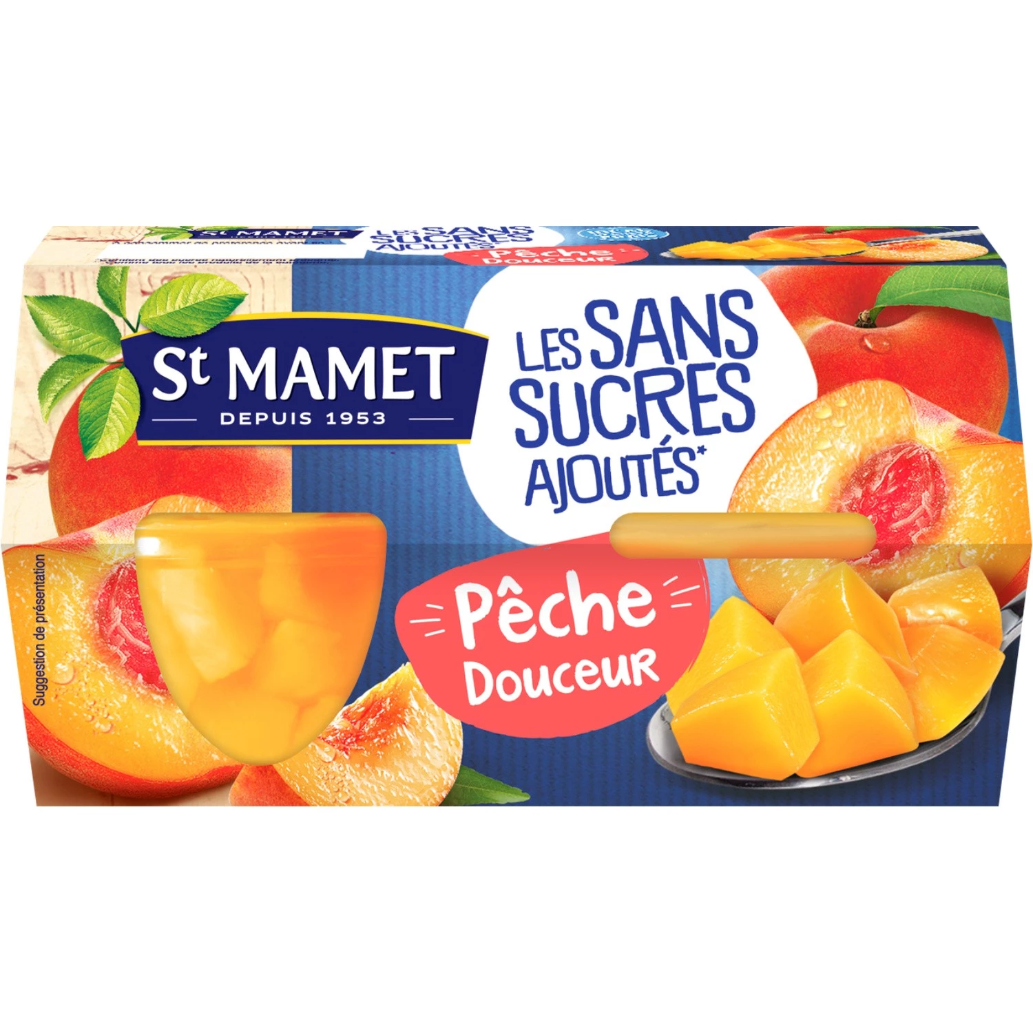 Fruits au sirop pêche en bocal 480g – St Mamet
