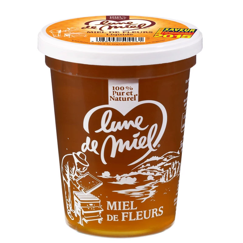 Miel de Fleurs 500g – Pot de miel bio LUNE DE MIEL aux fleurs sauvages