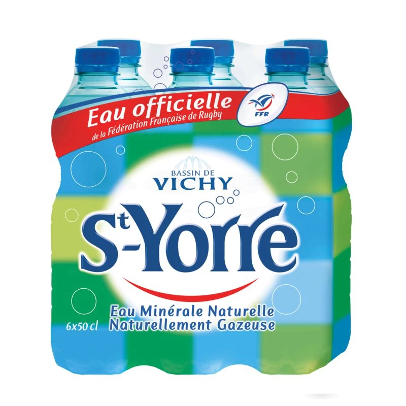 Pack de 6 bouteilles de 50cl d’eau minérale gazeuse St Yorre – Vichy