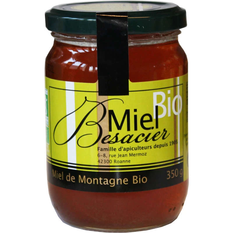 Pot de Miel Montagne Bio 350g pur et naturel