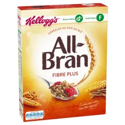 Céréales All Bran 500g en paquet avec fibres et vitalité pour un petit-déjeuner sain