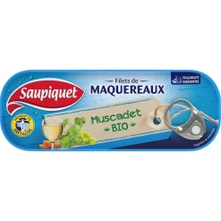 Filets de maquereaux au Muscadet bio 120g - conserve Saupiquet