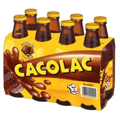 Boisson lait cacao Cacolac en pack de 8 bouteilles de 20cl – recette authentique au bon goût de cacao