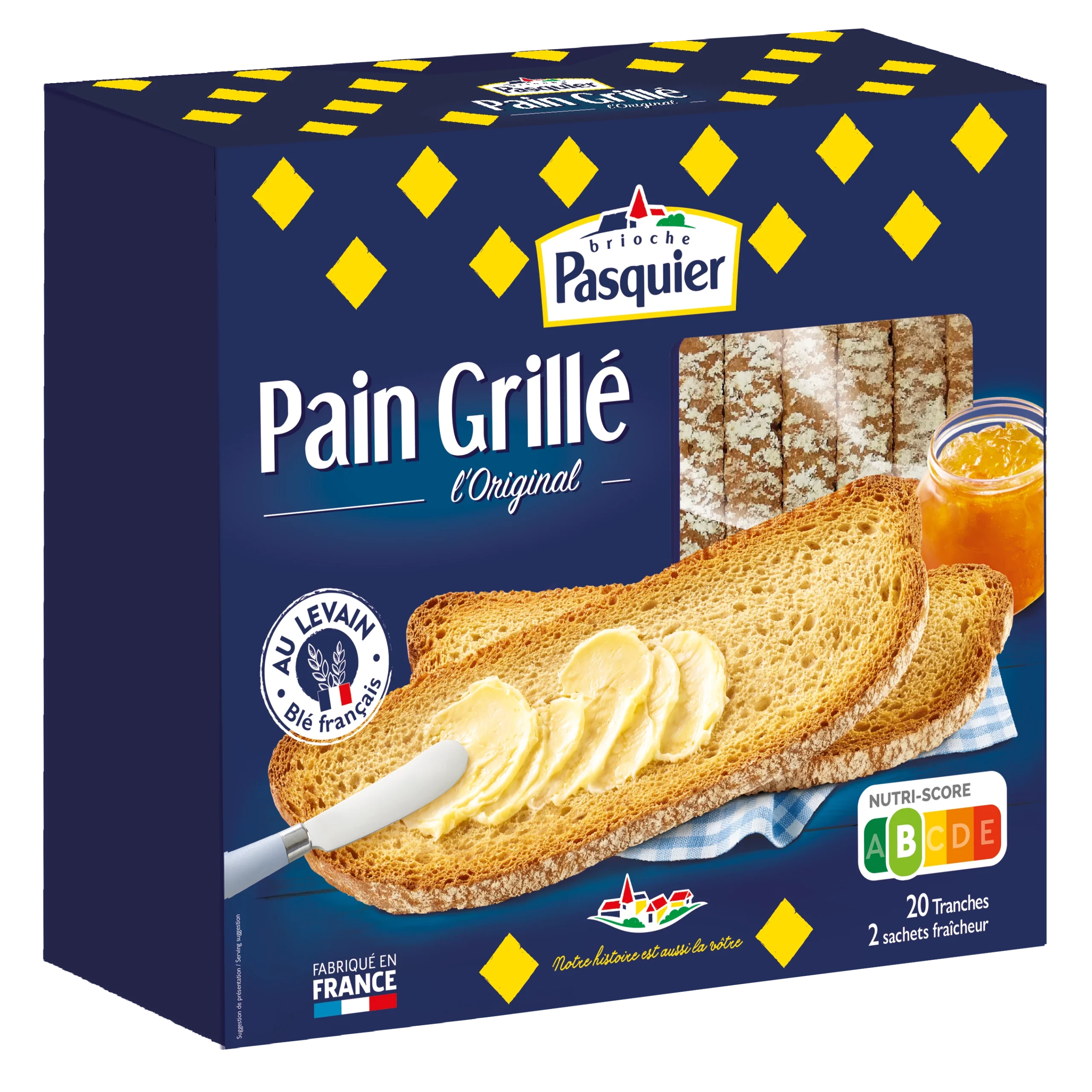 Pain grillé PASQUIER 415g – Toasts croustillants pour des petits-déjeuners gourmands Pain grillé 415g PASQUIER – tranches croustillantes pour le petit-déjeuner