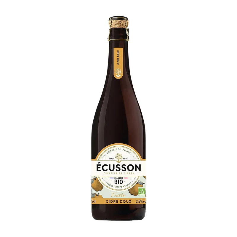 3182280091828.webp Bouteille de cidre doux 75cl bio ECUSSON