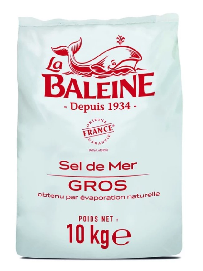 Sel de mer gros La Baleine 10kg – sel marin naturel pour la cuisine
