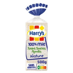 Pain de mie sans croûte 500g Harrys – sans sucres ajoutés