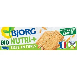 Paquet de biscuits Bjorg bio Le P’tit Nature 200g – goûter sain et équilibré