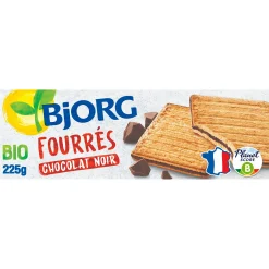 Biscuits chocolat noir bio Bjorg 225g – gourmandises croustillantes et saines