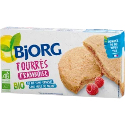 Biscuits bio fourrés à la framboise BJORG 175g – snack sain et gourmand