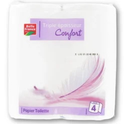 Papier Toilette Confort x4 BELLE FRANCE – rouleaux doux et épais pour un confort optimal