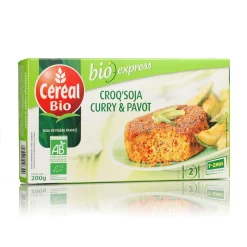 Croq soja curry pavot bio 200g – biscuits apéritifs croustillants aux saveurs curry et graines de pavot
