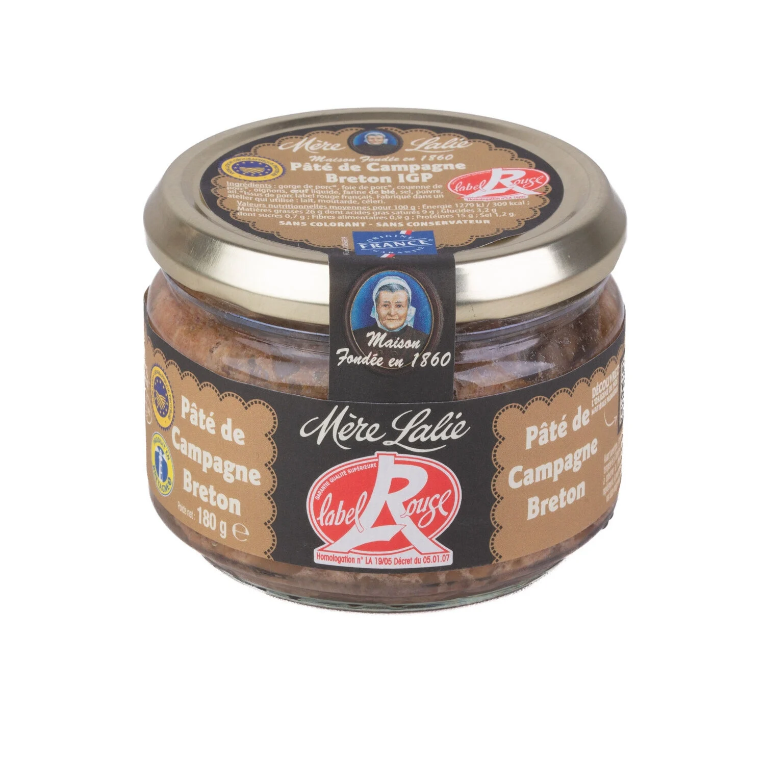 Pâté de Campagne Breton Label Rouge – Recette traditionnelle Mère Lalie 200g Pâté de campagne breton Label Rouge 200g Mère Lalie en bocal – charcuterie artisanale de Bretagne