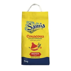 Couscous moyen Samia en paquet de 5 kg – semoule de blé dur idéale pour couscous traditionnel