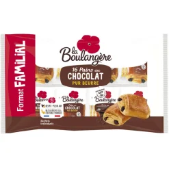 Pain au chocolat LA BOULANGERE 800g – viennoiserie en sachet familial