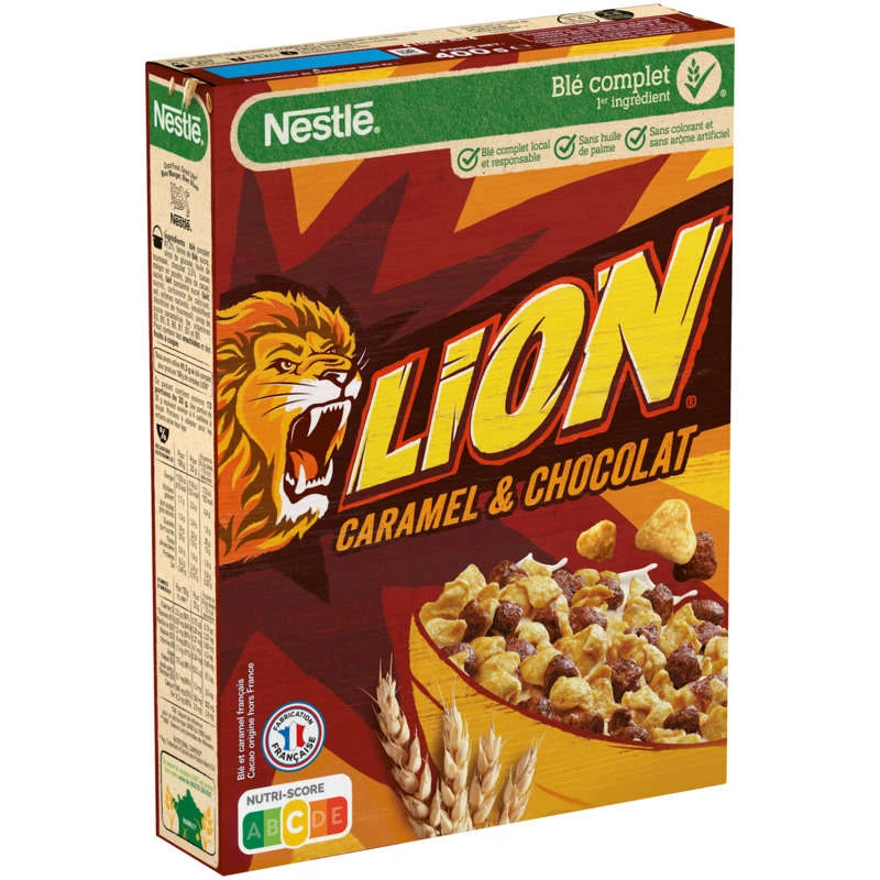 3387390019995.webp Céréales Lion 400g NESTLÉ - Bol de céréales chocolat