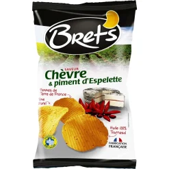 Paquet de chips BRET'S Chèvre & Piment d'Espelette 125g – snack croustillant et savoureux