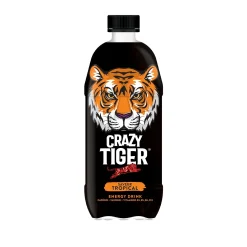 Boisson énergisante CRAZY TIGER saveur tropicale 1L - rafraîchissement et énergie