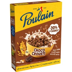 Boîte de céréales Choco Crousti Poulain – petit-déjeuner gourmand au chocolat
