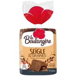 Pain de mie au seigle 500g La Boulangère – tranche de pain moelleux riche en céréales