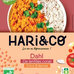 Dahl lentilles corail au lait de coco et épices 250g – HARI&CO