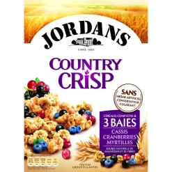 Céréales COUNTRY CRISP 4 Baies JORDANS 550g – mélange croustillant avec mûres