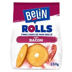 Chips Belin Rolls goût bacon – biscuits apéritifs croustillants 150g