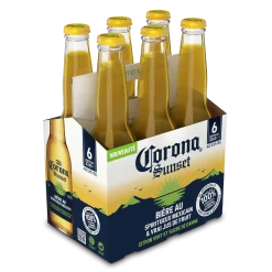 Pack de 6 bouteilles de 33cl de bière Sunset Corona au citron vert et sucre de canne