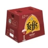 Bouteilles de Leffe rouge 6x25cl disposées en pack