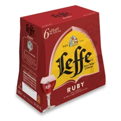 Pack de 6 bouteilles de bière Leffe Fruit Rouge 25cl au goût fruité et raffiné