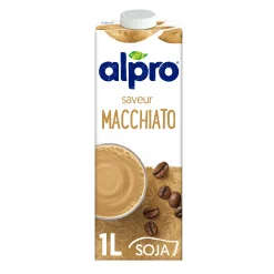 Brique de 1L de boisson végétale soja macchiato ALPRO – alternative au lait au goût café doux