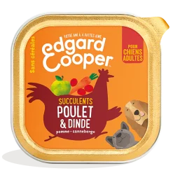 Pâtée pour chien au poulet et à la dinde 100g Edgard & Cooper – alimentation humide naturelle