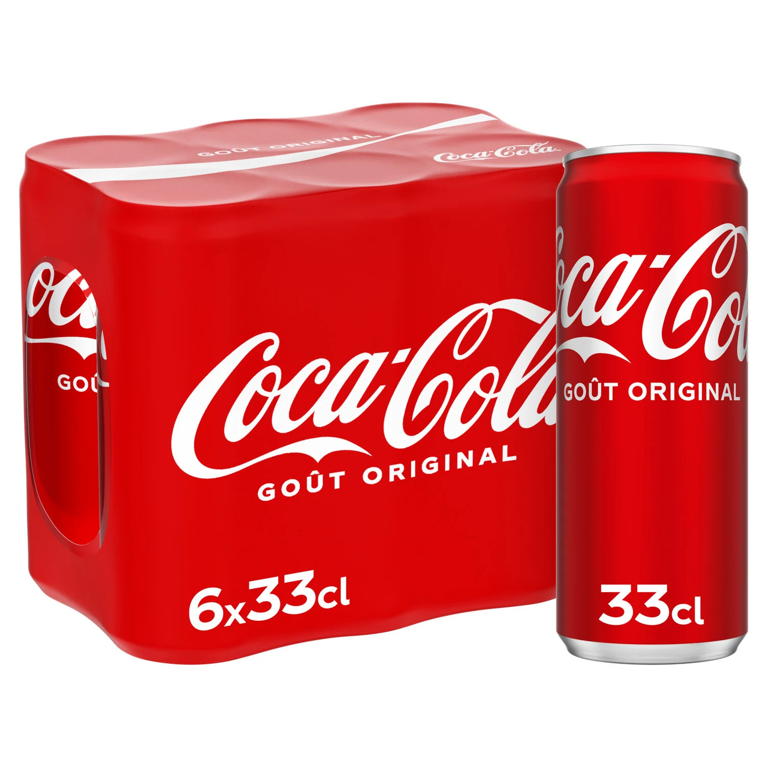Coca-Cola 6x33cl – Pack de 6 canettes au goût unique depuis 1886 Pack de 6 canettes de Coca-Cola 33cl – boisson gazeuse originale au goût authentique