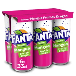 Pack 6x33cl de Fanta Mangue Fruit du Dragon – boisson gazeuse exotique et rafraîchissante