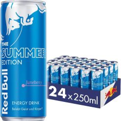Lot de 24 canettes de 250ml Red Bull Energy Drink Summer Edition 2023 goût Juneberry – Boisson énergisante rafraîchissante