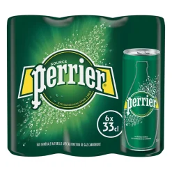 Pack de 6 canettes de 33cl d'eau gazeuse Perrier
