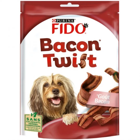Friandises bacon twist Fido PURINA 120g pour chien – savoureuses et irrésistibles