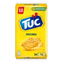 Crackers apéritifs Tuc – biscuits salés croquants en paquet jaune pour l’apéritif