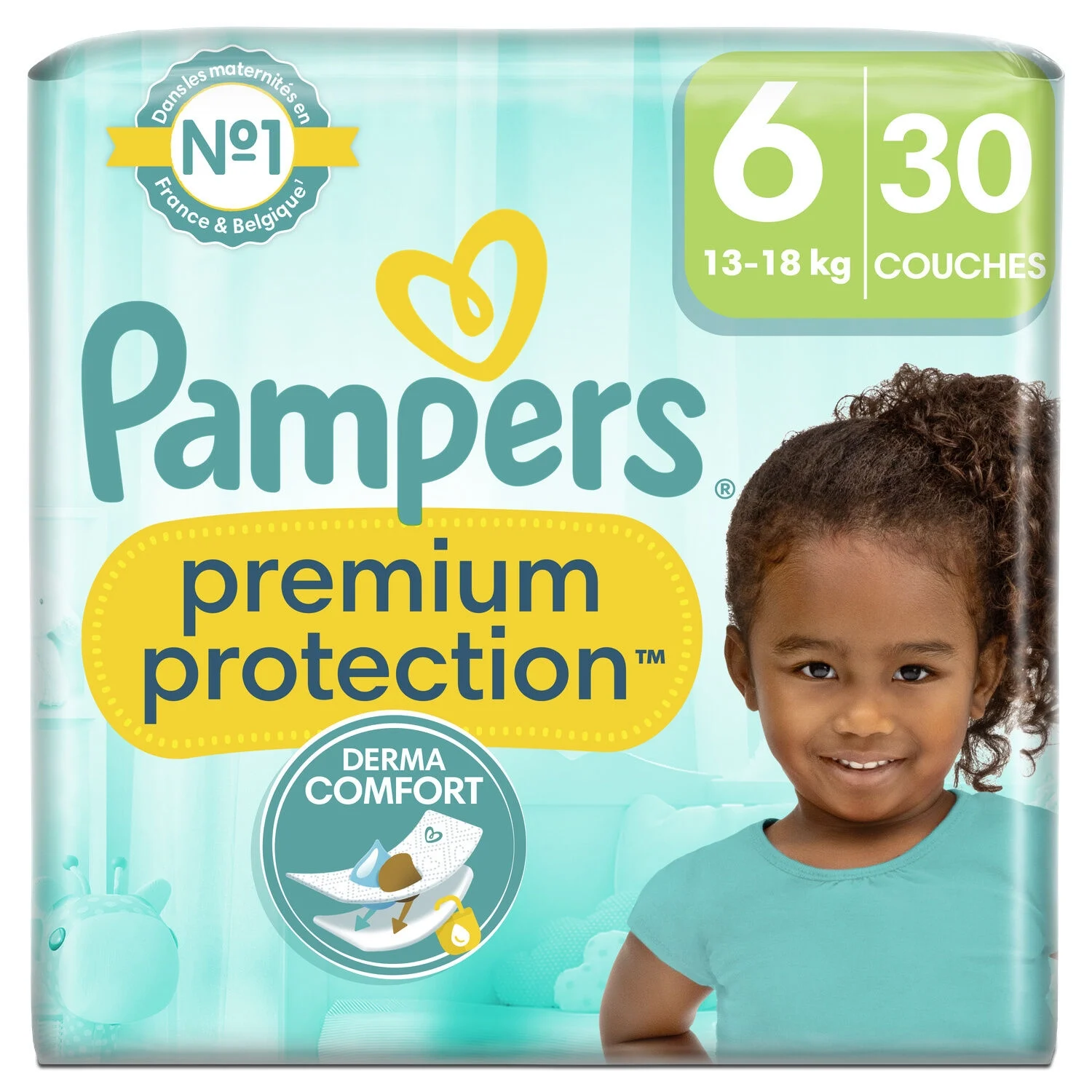Couche Pampers Taille 6 Premium Protection x30 – Confort et protection maximale Couche Pampers Taille 6 Premium Protection – Paquet de 30 couches pour bébés de plus de 15 kg