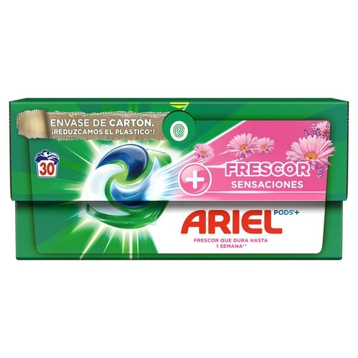 Pods Fresh Sensations 30 Lavages - ARIEL Boîte de Pods Fresh Sensations 30 lavages ARIEL – capsules de lessive pour une fraîcheur longue durée